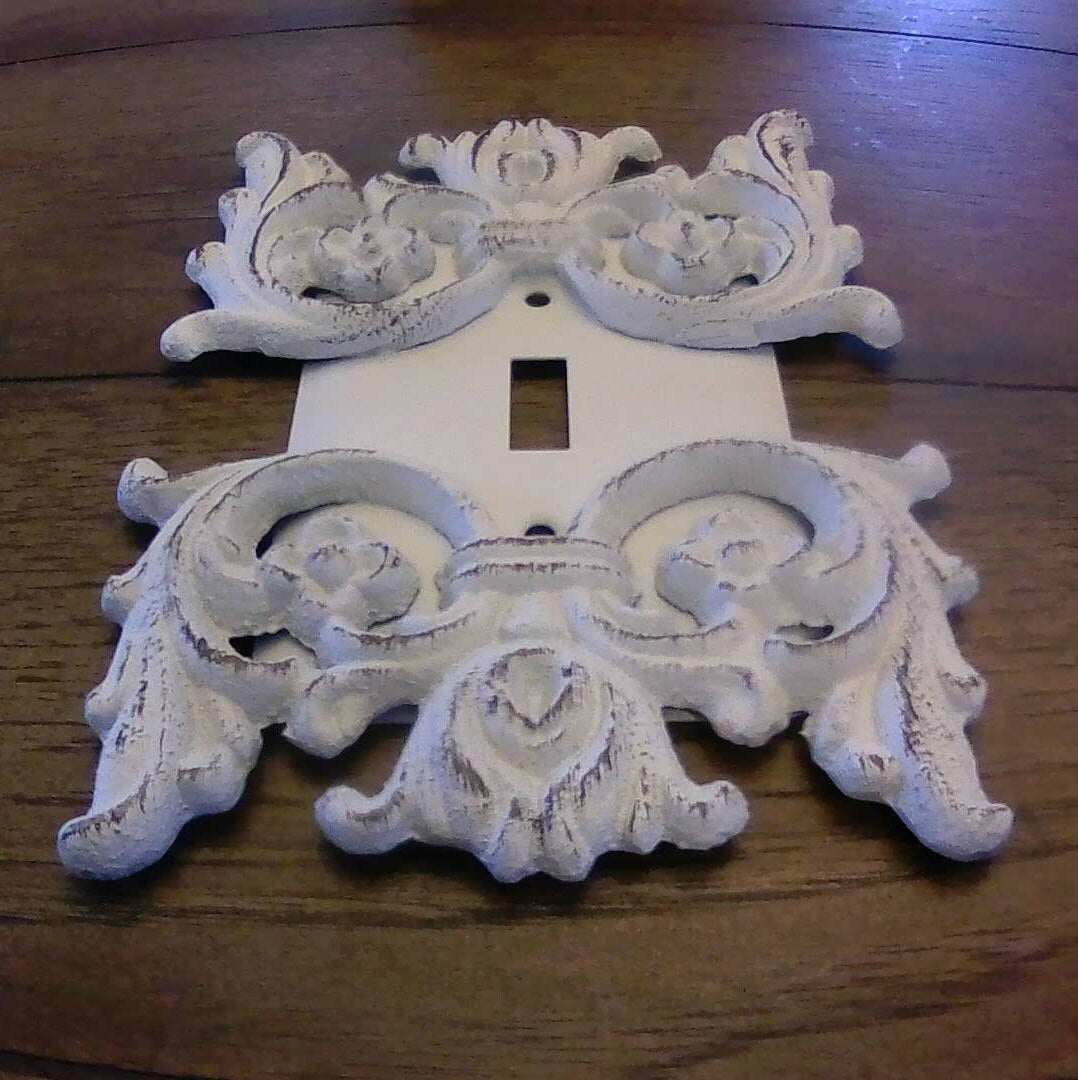 Single toggle Light Switch Cover, PICK YOUR COLOR, One gang Light Shabby Chic, Switchplate, Outlet Plate Covers, Plug Cover, Outlet Covers