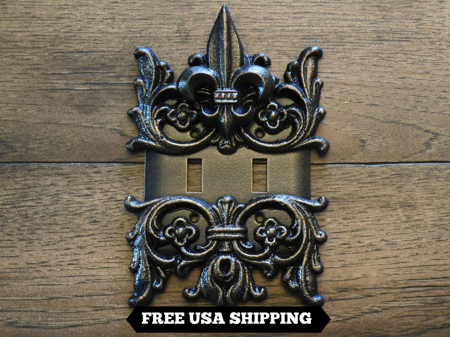 Metal Double Toggle Light Switch Plate Civer | PICK YOUR COLOR | Two gang Decorative Switch plate | FleurDeLisJunkie | Fleur de Lis | Switch