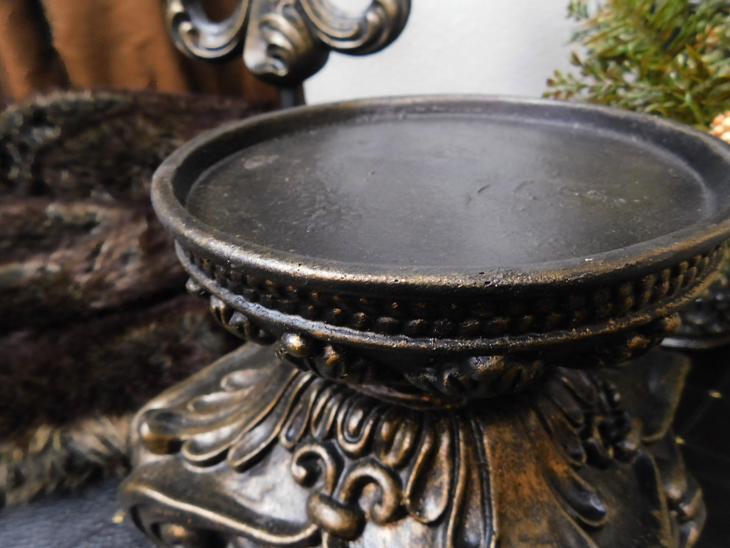 Pillar Candle Holder | PICK YOUR COLOR | Old World Royal Castle Home Decor | FleurDeLisJunkie | Fleur De Lis | Crown | Capital Riser