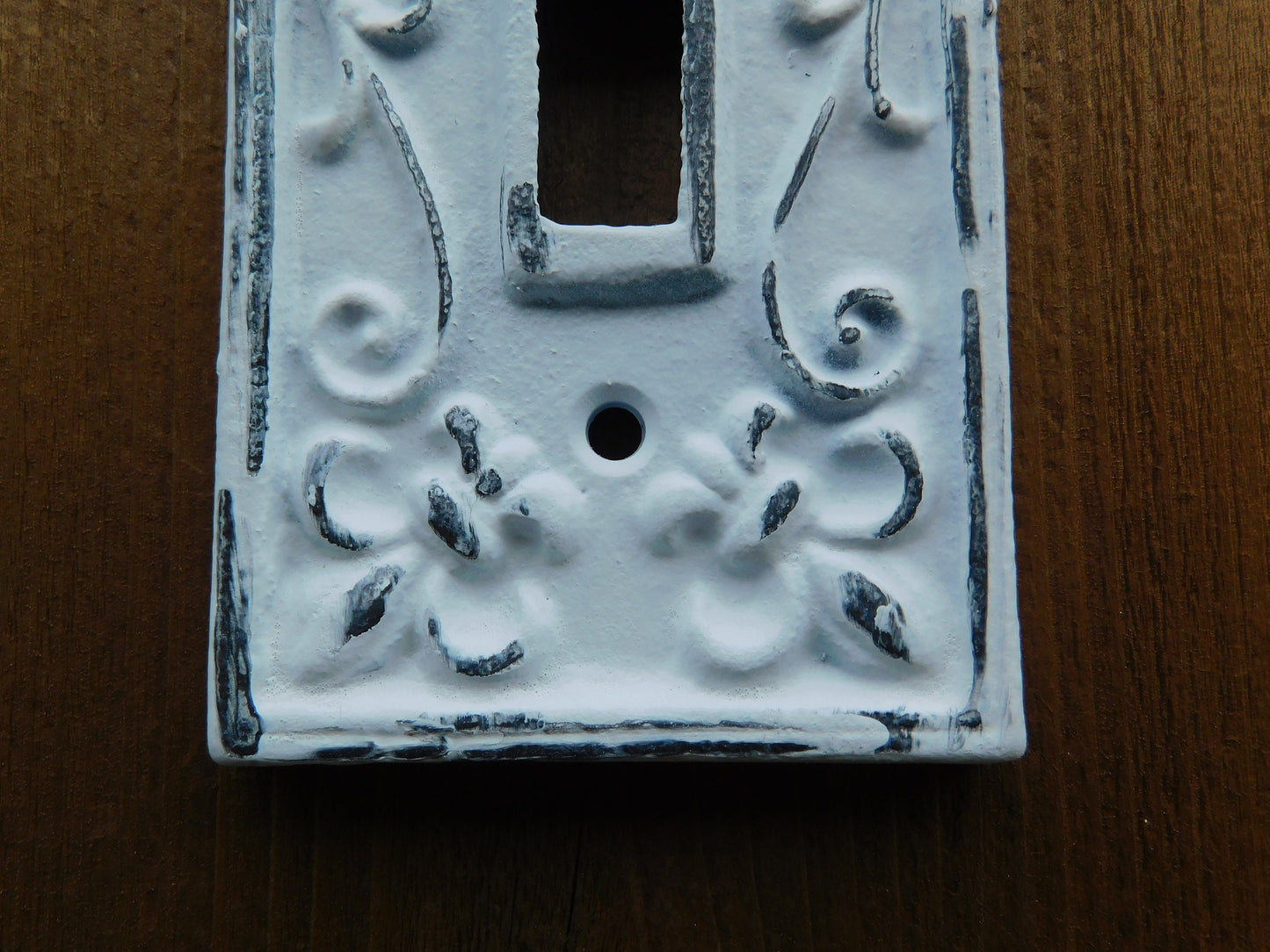 Single Toggle Light Switch Plate Cover, PICK YOUR COLOR, Shabby Chic, Metal Wall Decor, French Country Cottage, Rustic Cast Iron Decor