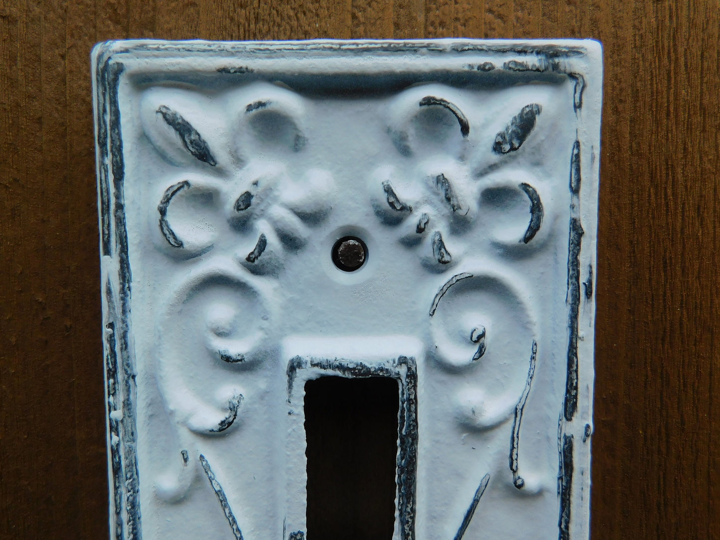 Single Toggle Light Switch Plate Cover, PICK YOUR COLOR, Shabby Chic, Metal Wall Decor, French Country Cottage, Rustic Cast Iron Decor