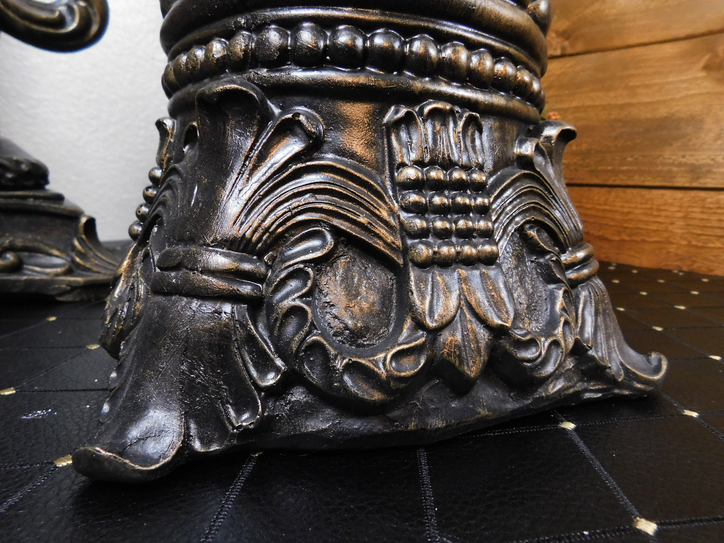 Tall Pillar Candle Holder - PICK YOUR COLOR - Hand painted and Handmade - Old World, Tuscan, Medieval, Traditional, Royal Home decor