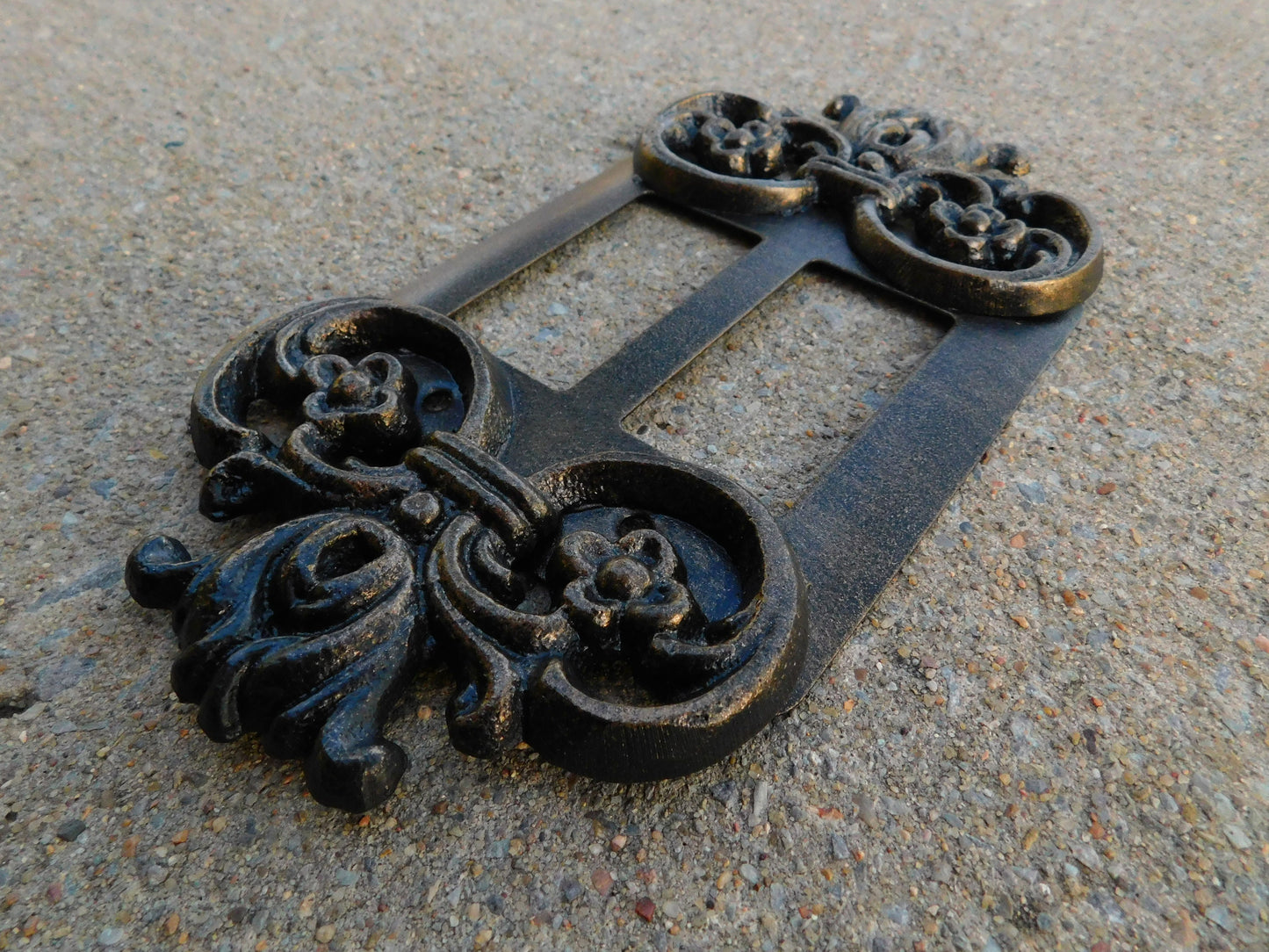 Ornate 2 Rocker Switch Plate Cover, PICK your COLOR, Metal Wall Decor, GFI Rocker Switch, Outlet Plate Covers Double Rocker 2 gang decora