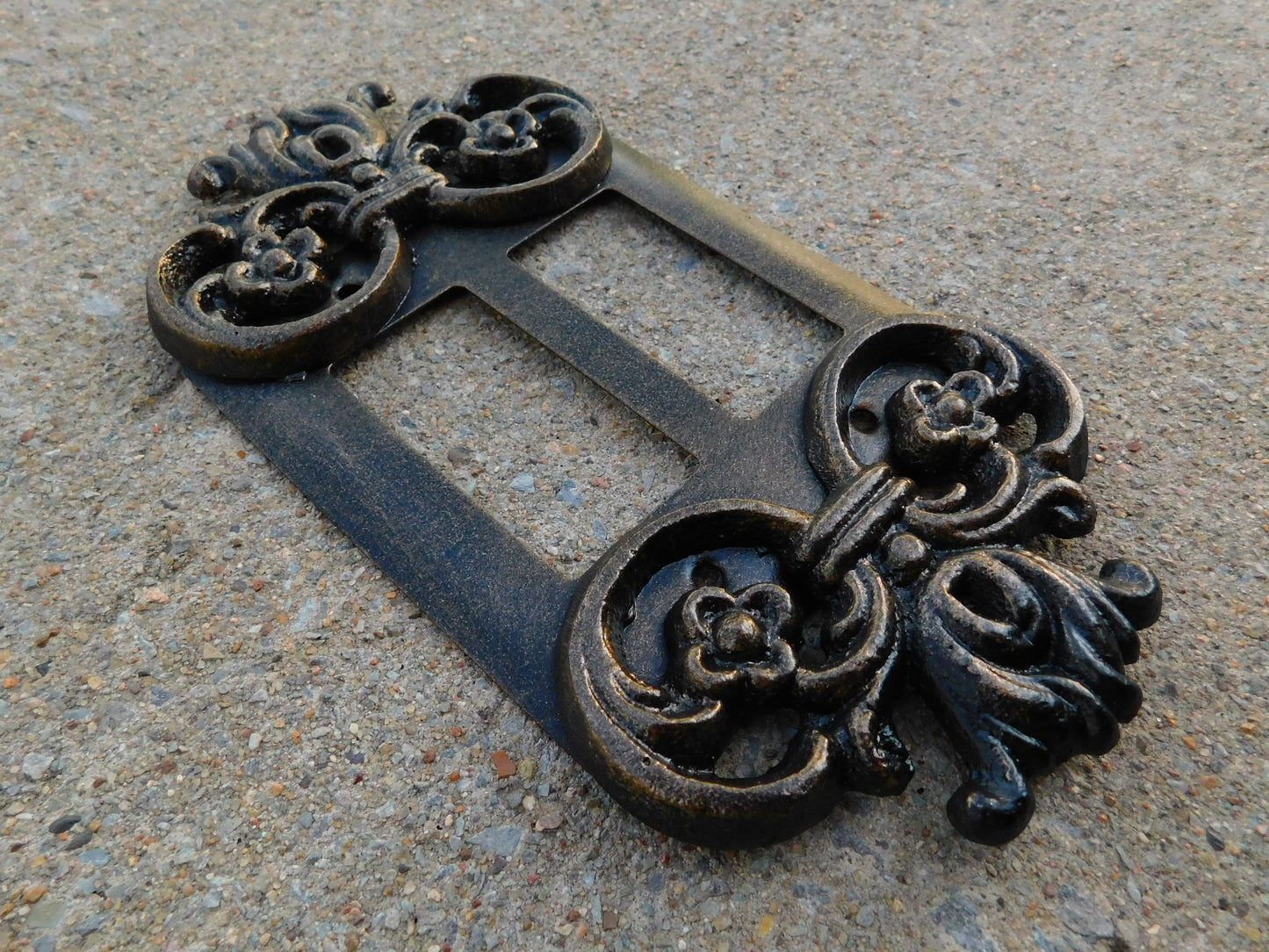 Ornate 2 Rocker Switch Plate Cover, PICK your COLOR, Metal Wall Decor, GFI Rocker Switch, Outlet Plate Covers Double Rocker 2 gang decora