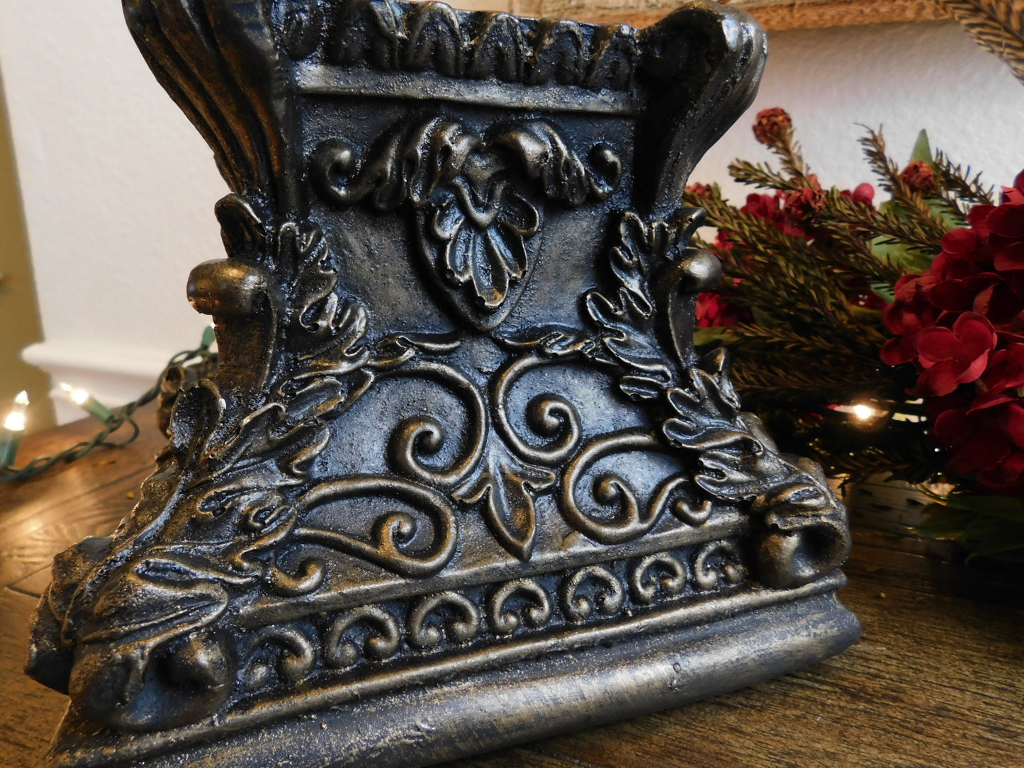 Ornate Candle Holder & Crown Candle Pin | PICK YOUR COLOR | Candle Holder Set Dining Table Centerpiece Table Decor Pillar Candle Holder