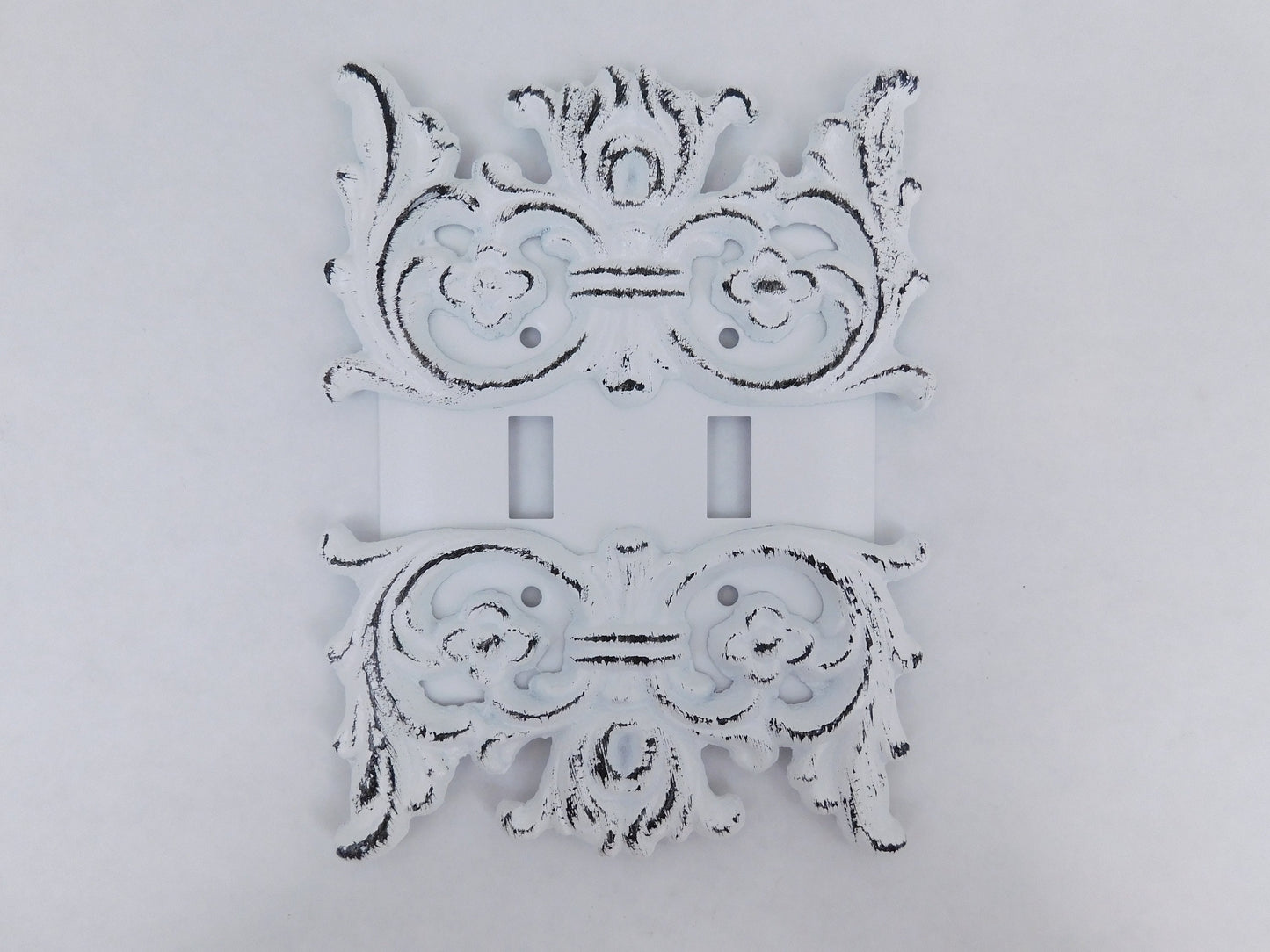 Double Toggle Light Switch Plate Cover | PICK YOUR COLOR | Shabby Chic Two gang Switch plate. Original Design. Victorian, Shabby Chic