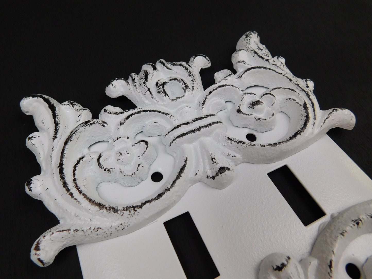 Double Toggle Light Switch Plate Cover | PICK YOUR COLOR | Shabby Chic Two gang Switch plate. Original Design. Victorian, Shabby Chic