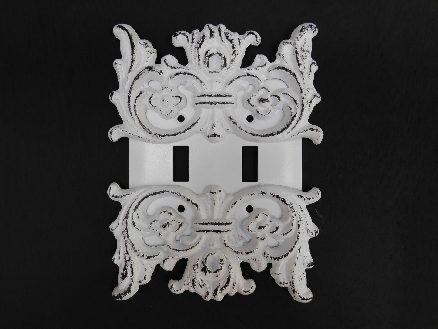 Double Toggle Light Switch Plate Cover | PICK YOUR COLOR | Shabby Chic Two gang Switch plate. Original Design. Victorian, Shabby Chic