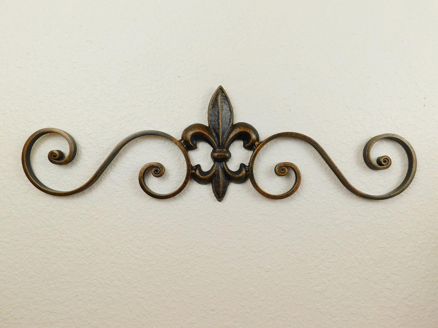 Cast Iron Fleur de Lis Topper Pediment Metal Art. PICK YOUR COLOR. French New Orleans Decor
