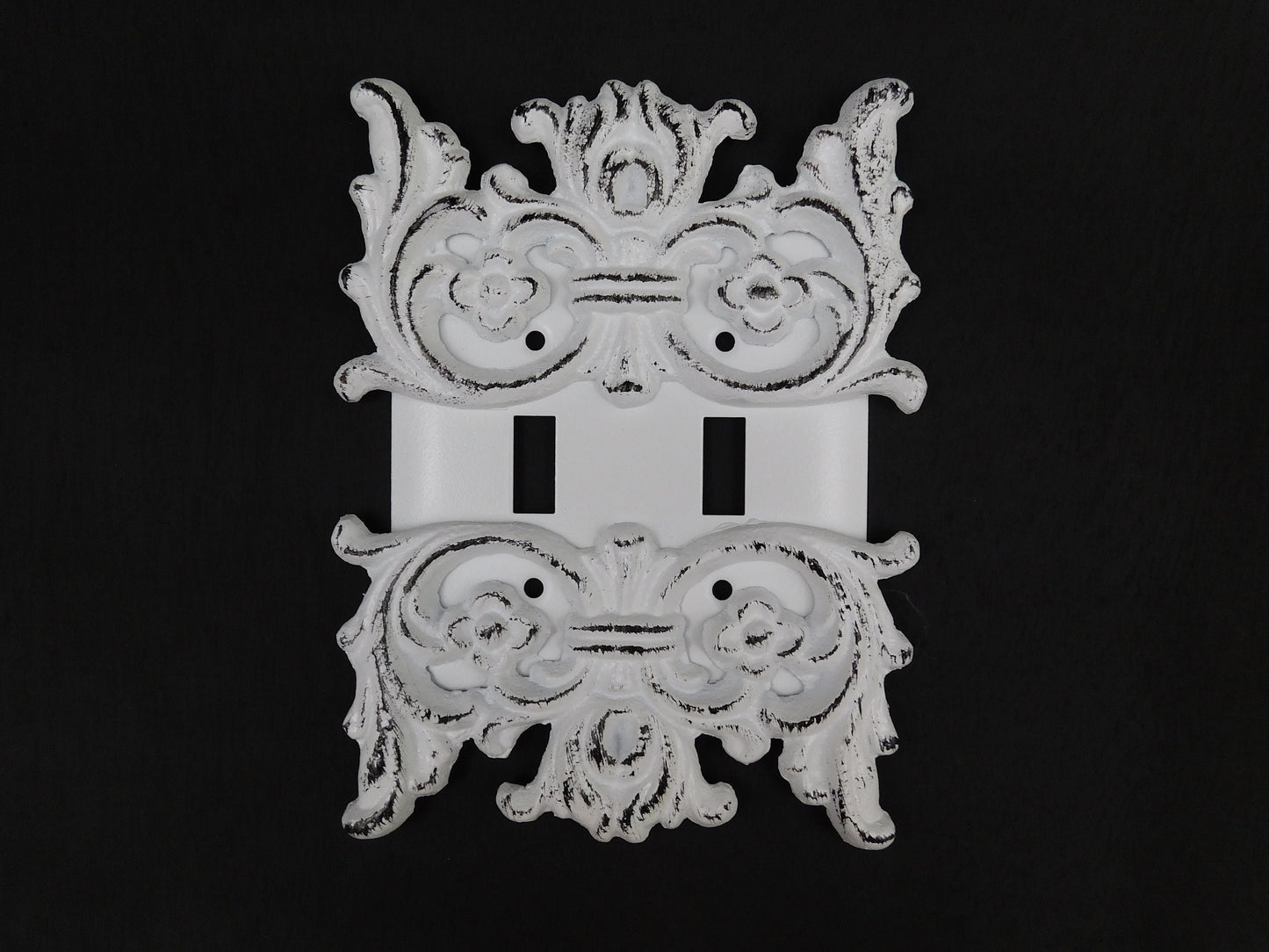 Double Toggle Light Switch Plate Cover | PICK YOUR COLOR | Shabby Chic Two gang Switch plate. Original Design. Victorian, Shabby Chic
