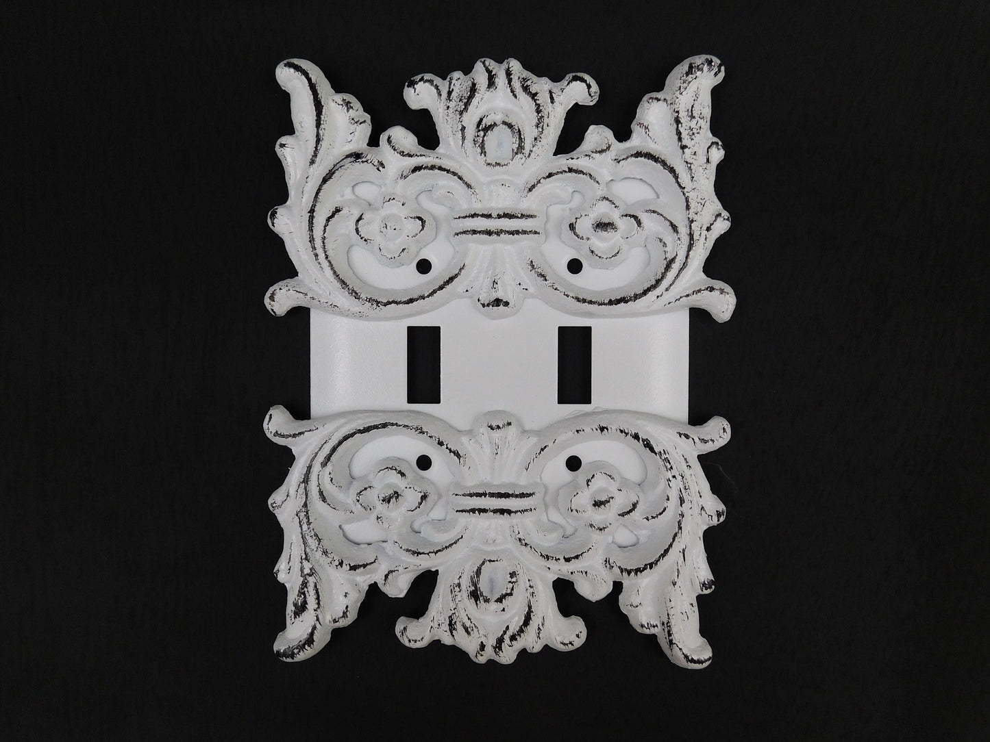 Double Toggle Light Switch Plate Cover | PICK YOUR COLOR | Shabby Chic Two gang Switch plate. Original Design. Victorian, Shabby Chic