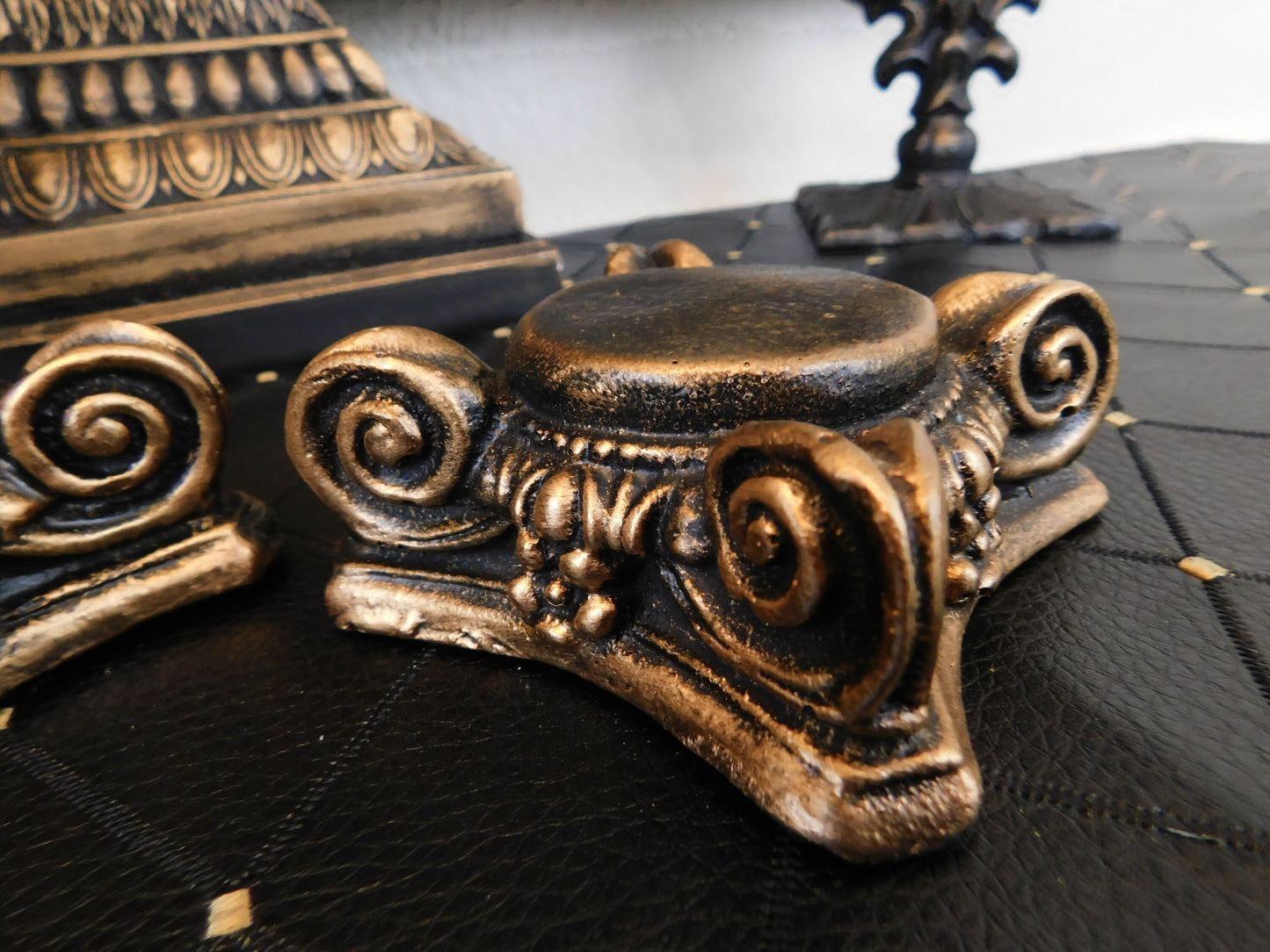 TWO Gold Capital Candle Holder for Votive Candles | PICK your COLOR | Rose Bowl Riser | FleurDeLisJunkie | Royal Castle Decor