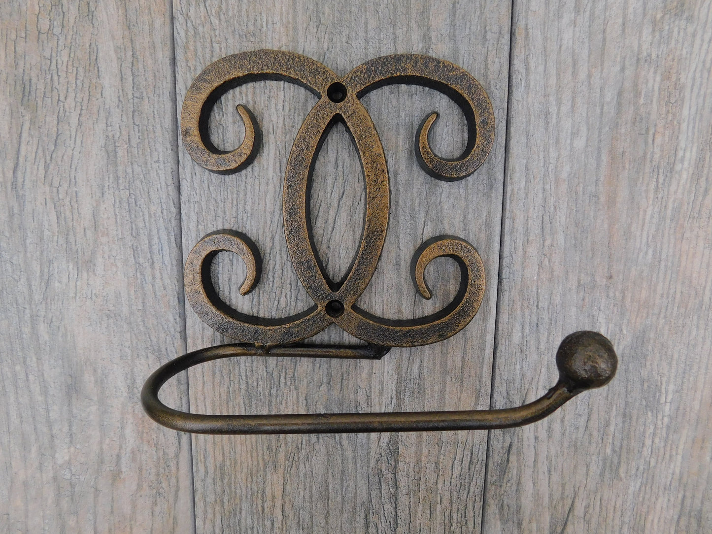 Iron Bathroom Hardware, Toilet Paper Holder and Towel Ring, Contemporary Modern Bathroom decor. Bath Hardware Handmade.