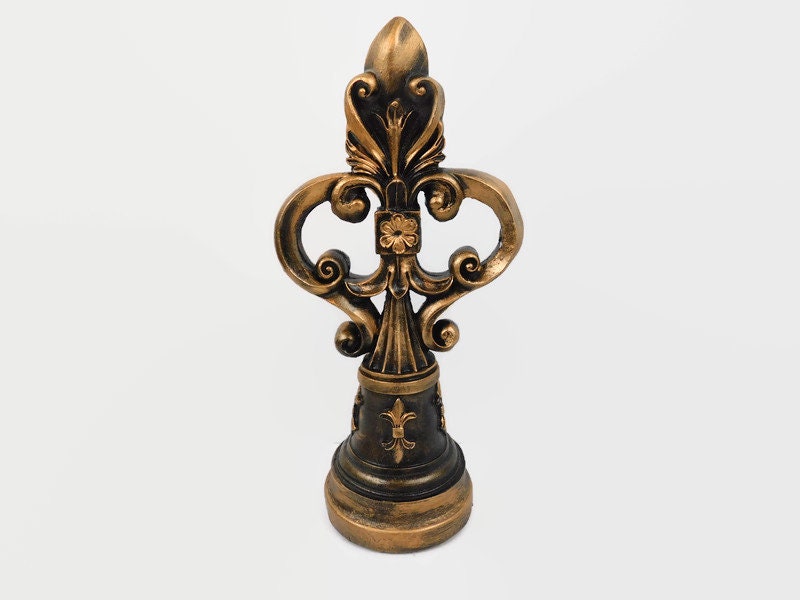 Set of 3 Fleur De Lis Finials - PICK YOUR COLOR - Gold Tabletop Decorations - Fleur Decor - French Royal Office Decor
