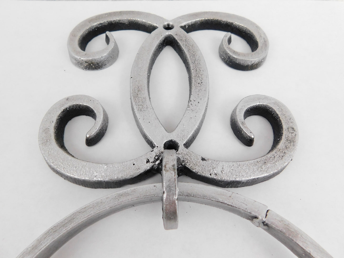 Iron Silver Color Towel Ring for Wall. PICK YOUR COLOR | Metal Bathroom Hardware | Contemporary, Transitional, Modern | Handmade |