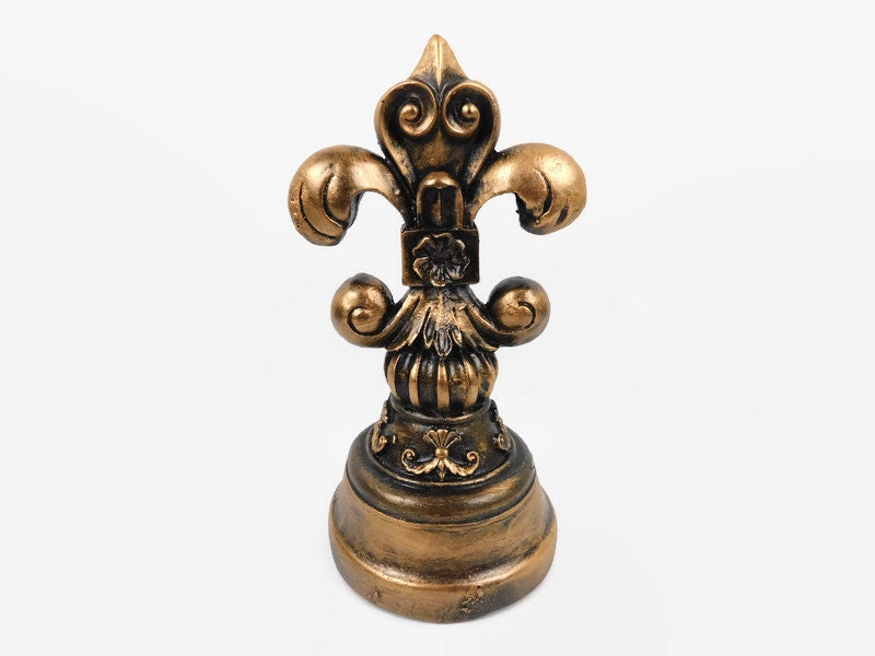 Set of 3 Fleur De Lis Finials - PICK YOUR COLOR - Gold Tabletop Decorations - Fleur Decor - French Royal Office Decor