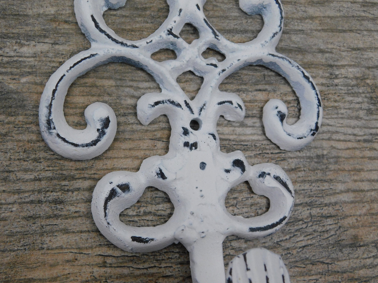 Shabby Chic Bath Towel Hook for Wall | PICK YOUR COLOR | Organization Hook | Scroll Home Decor | Fleur De Lis Metal Hook | Iron Wall Decor |
