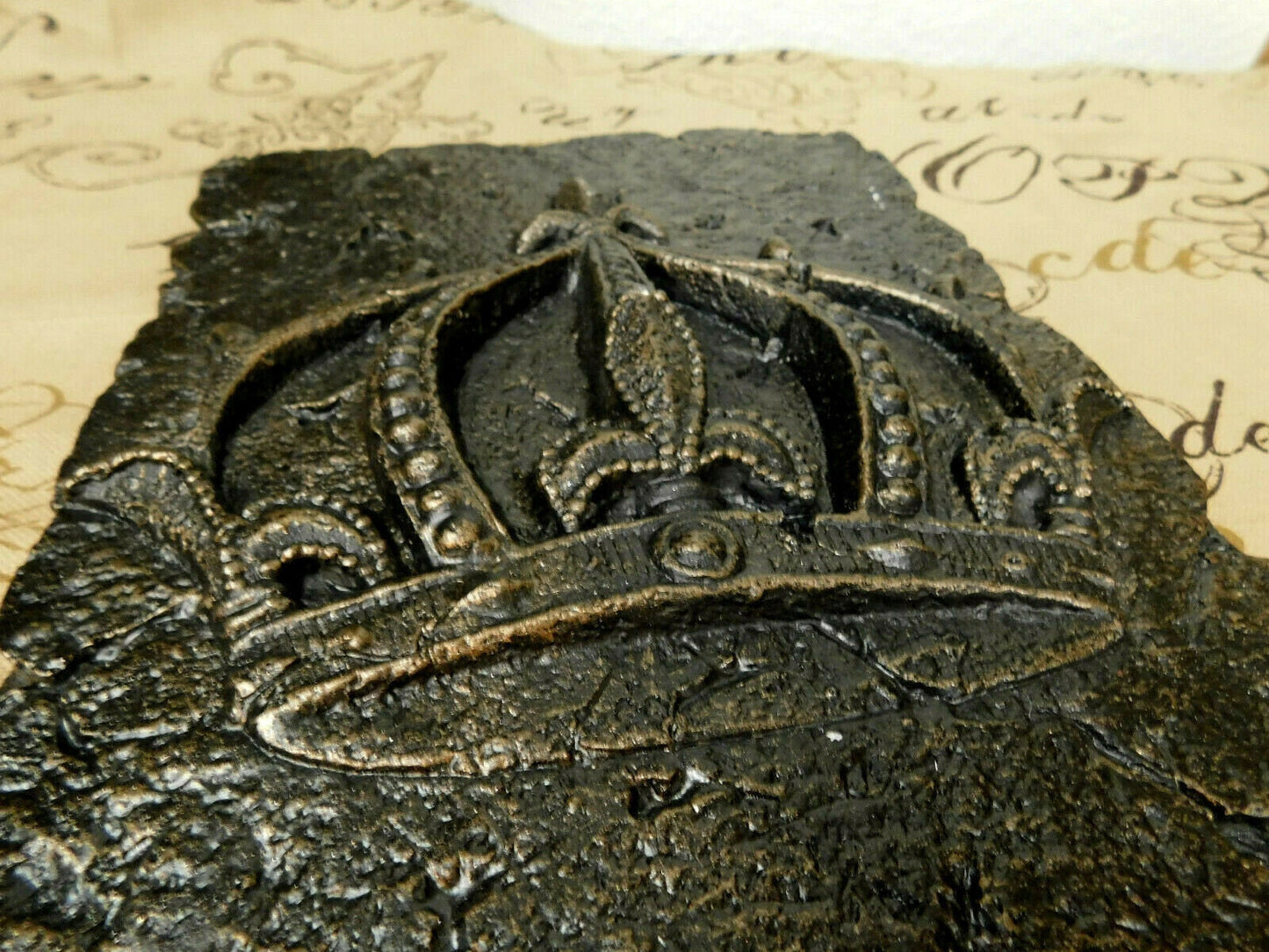 Set of 2 Crown Wall Plaques Decor | PICK YOUR COLOR | Royal King Queen | Architectural wall plaque | FleurDeLisJunkie |