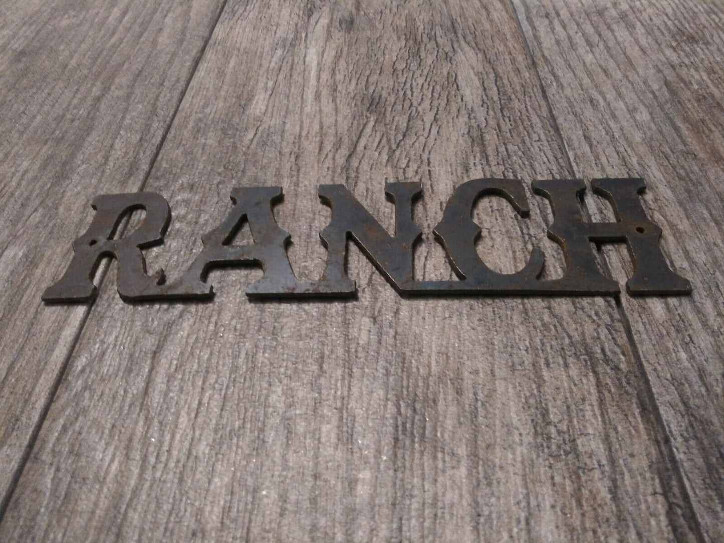 Ranch sign | PICK YOUR COLOR | Wall Decor | Rustic Metal Letters | Plasma Cut Letters | Heshed | He Shed rustic outdoor indoor sign