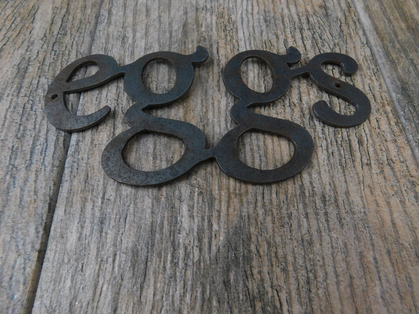 EGGS Metal Wall Art Word Sign | PICK Your COLOR | Craft Supplies | FleurdelisJunkie | Kitchen Wall Decor Rustic Steel, Farm, Farmhouse