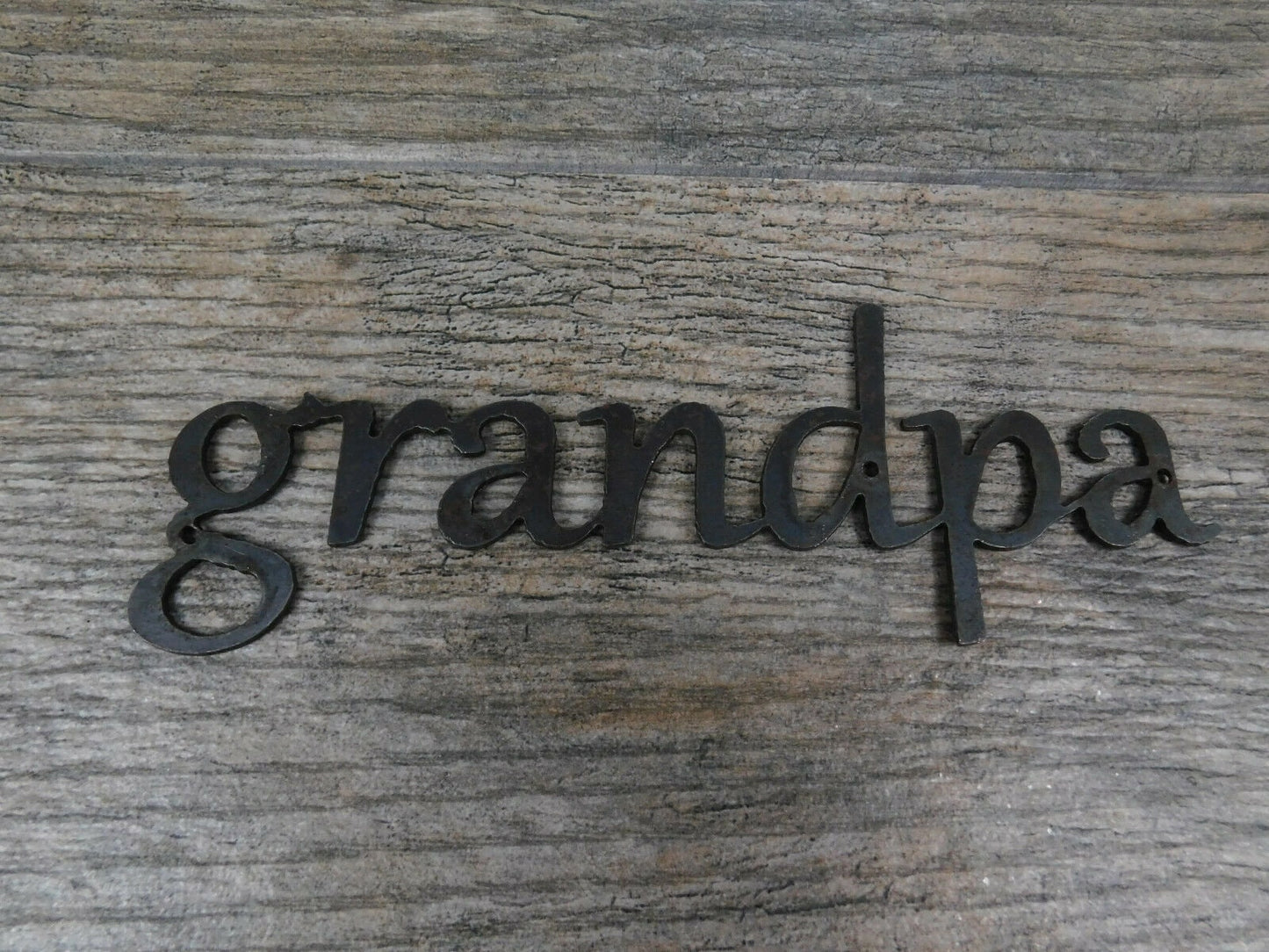 Grandpa Metal Wall Art Word Quote Sign Decor, PICK YOUR COLOR, Steel rustic crafts Grandfather
