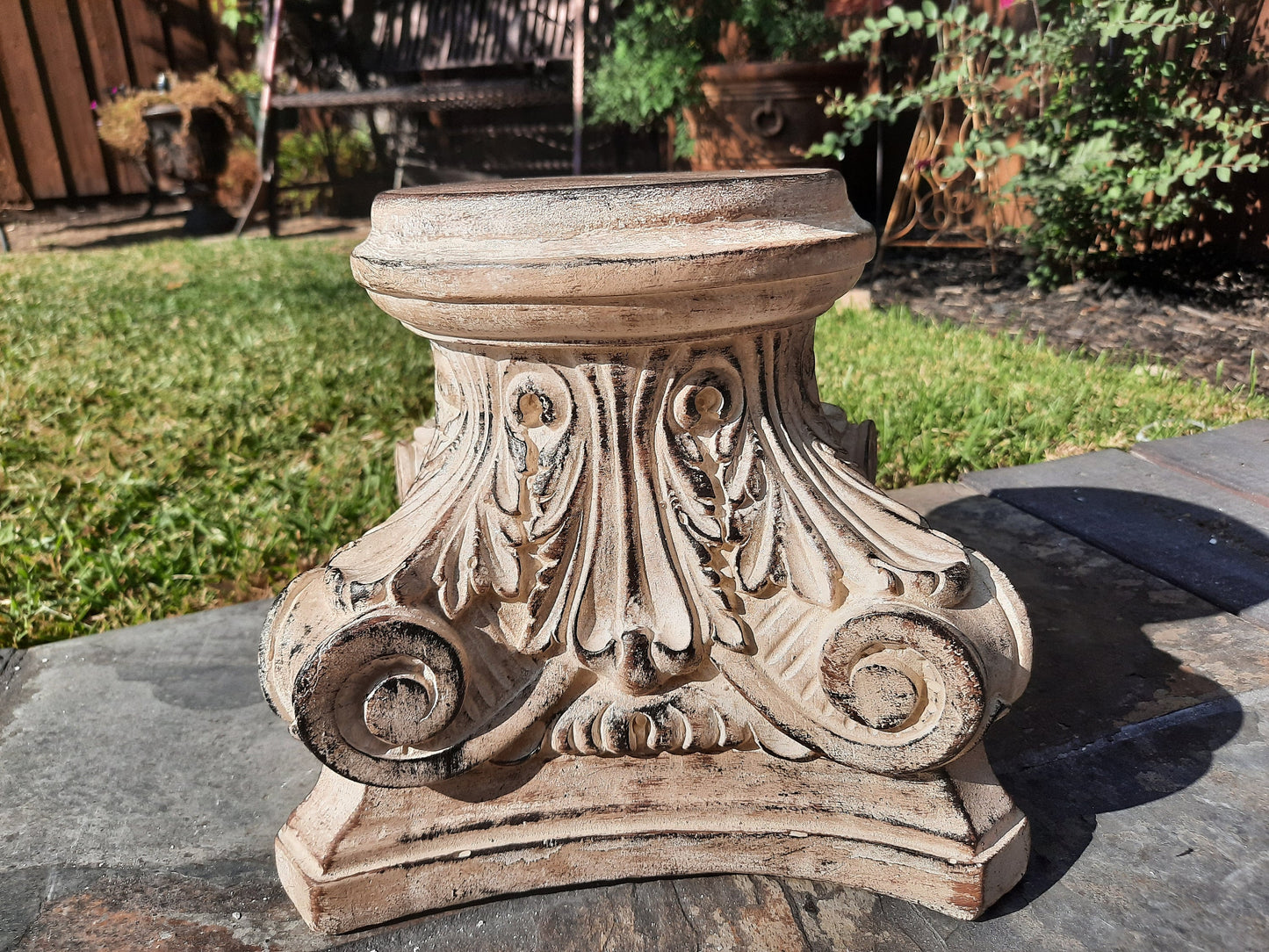 Large Capital Pillar Candle Holder | PICK YOUR COLOR | Column Pedestal Top | Rose Bowl Riser | Tuscan | Traditional | FleurDeLisJunkie |