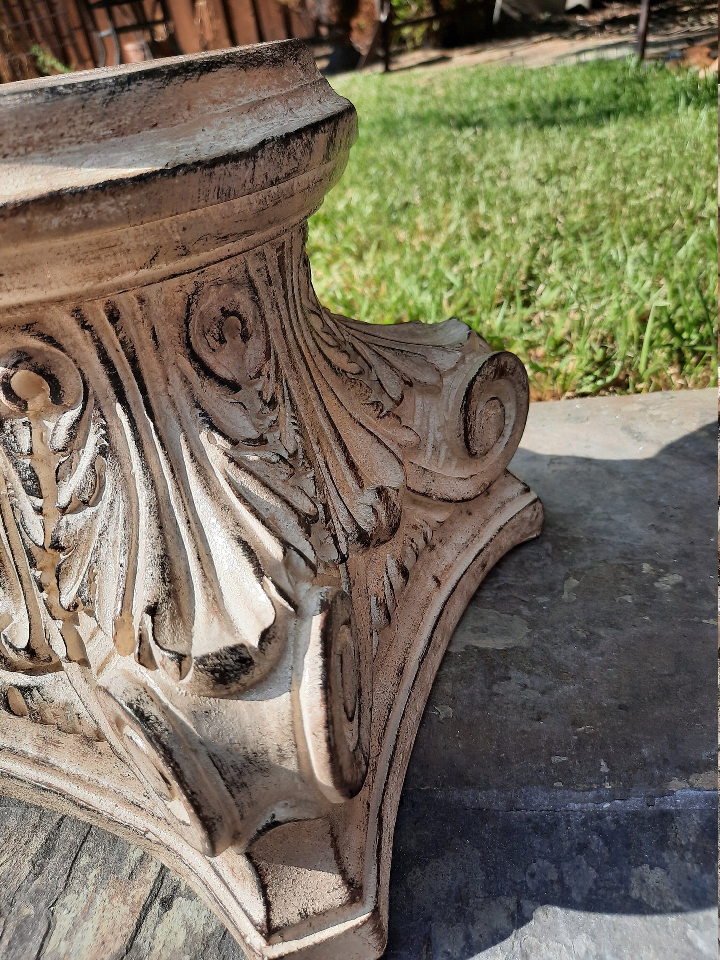 Large Capital Pillar Candle Holder | PICK YOUR COLOR | Column Pedestal Top | Rose Bowl Riser | Tuscan | Traditional | FleurDeLisJunkie |