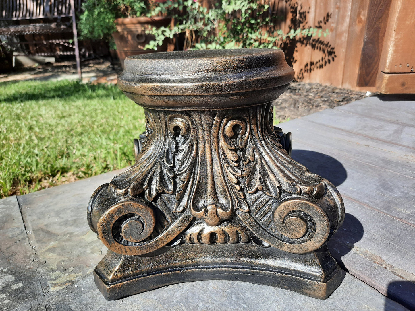 Large Capital Pillar Candle Holder | PICK YOUR COLOR | Column Pedestal Top | Rose Bowl Riser | Tuscan | Traditional | FleurDeLisJunkie |