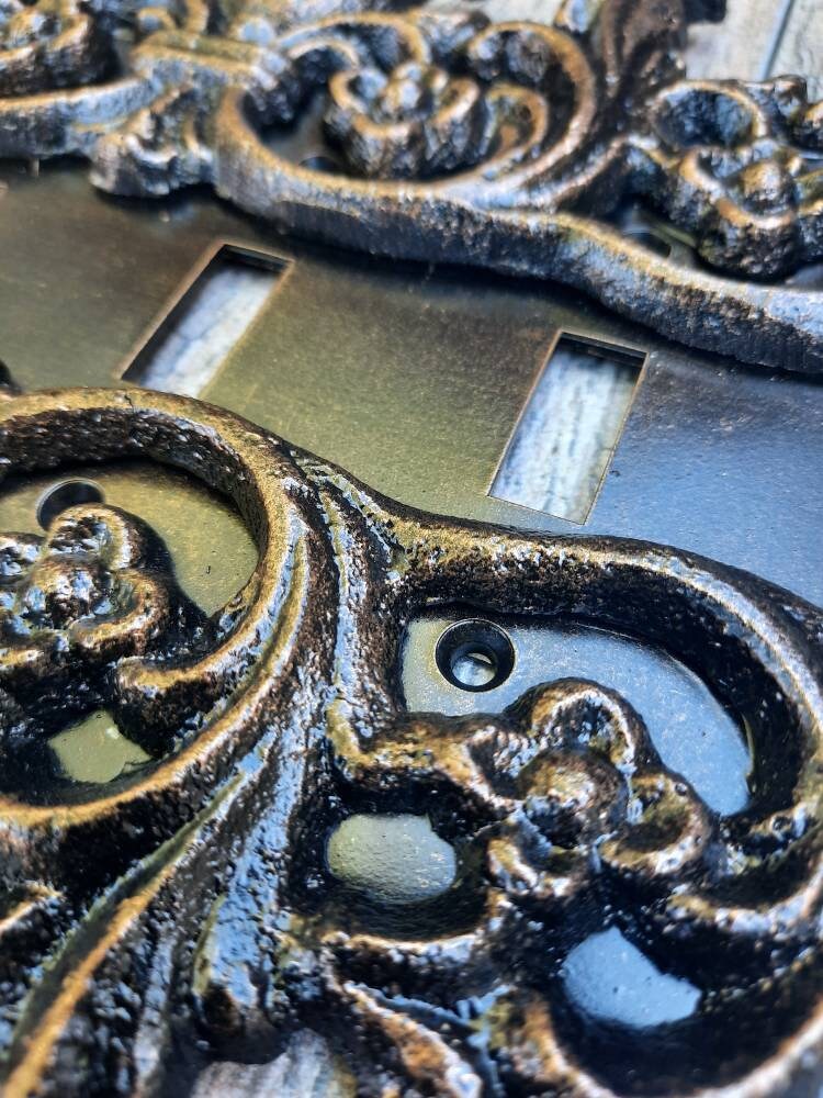 Quad Toggle Swtich Plate Cover | PICK YOUR COLOR | Four Gang Switchplate | Tuscan | decorative light switch | FleurDeLisJunkie |