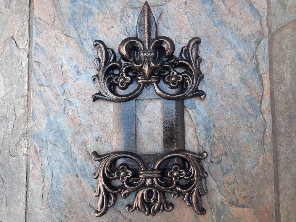 Single Rocker Switch Plate | PICK YOUR COLOR | Fleur De Lis | French Country | Lighting | Wall Art | Light Switch Cover| FleurDeLisJunkie