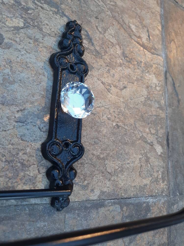 Toilet Paper Holder with Crystal Look Vintage Style Doorknob, Royal Medieval Gothic, Tuscan, Rustic Decor, TP Holder, Euro style, NEW