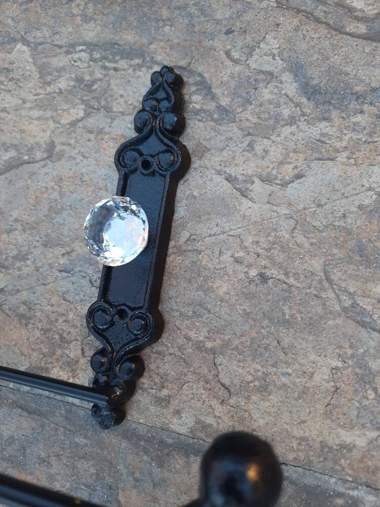 Toilet Paper Holder with Crystal Look Vintage Style Doorknob, Royal Medieval Gothic, Tuscan, Rustic Decor, TP Holder, Euro style, NEW