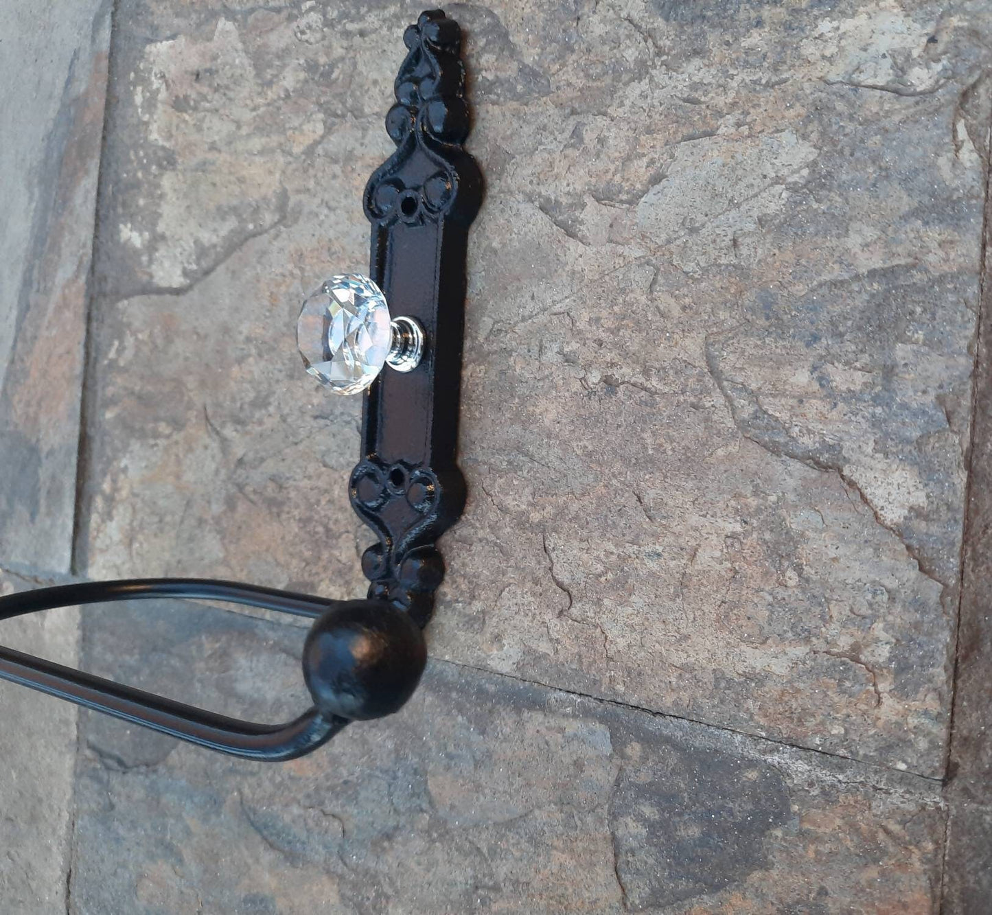 Toilet Paper Holder with Crystal Look Vintage Style Doorknob, Royal Medieval Gothic, Tuscan, Rustic Decor, TP Holder, Euro style, NEW
