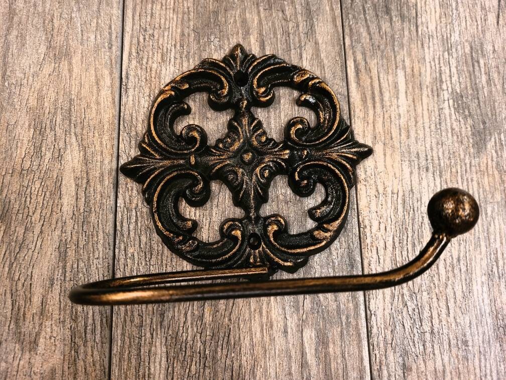 Toilet Paper Holder | Bathroom hardware | Tissue Holder | TP Hanger | Bathroom Decor | Ornate TP Holder | FleurDeLisJunkie | Bath Fixture
