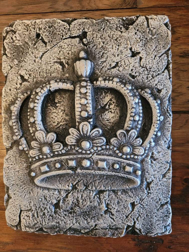 Set of 2 Crown Wall Plaques Decor | PICK Your COLOR | Royal King Queen Crown | Rustic Crown Architectural wall plaque | FleurDeLisJunkie |