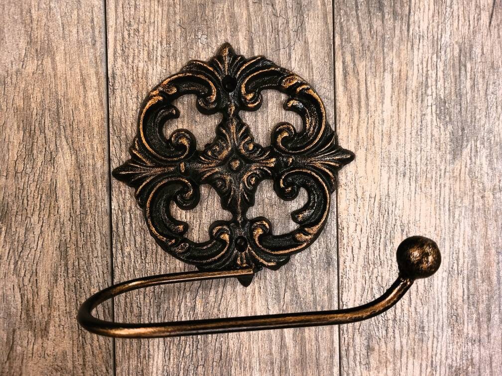 Toilet Paper Holder | Bathroom hardware | Tissue Holder | TP Hanger | Bathroom Decor | Ornate TP Holder | FleurDeLisJunkie | Bath Fixture