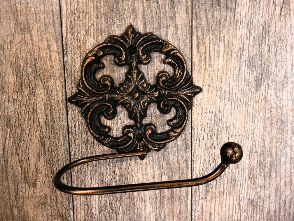 Toilet Paper Holder | Bathroom hardware | Tissue Holder | TP Hanger | Bathroom Decor | Ornate TP Holder | FleurDeLisJunkie | Bath Fixture