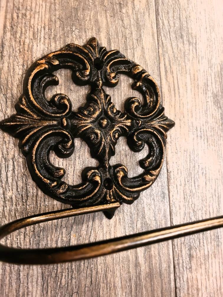 Toilet Paper Holder | Bathroom hardware | Tissue Holder | TP Hanger | Bathroom Decor | Ornate TP Holder | FleurDeLisJunkie | Bath Fixture