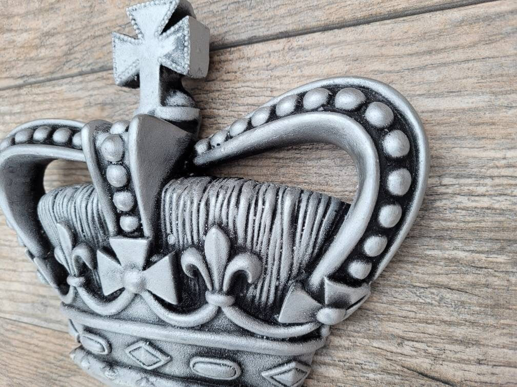 Crown Wall Plaque | PICK YOUR COLOR | Castle | Medieval | Old World | King | FleurDeLisJunkie | Queen Wall Crown | Royal | Princess Silver