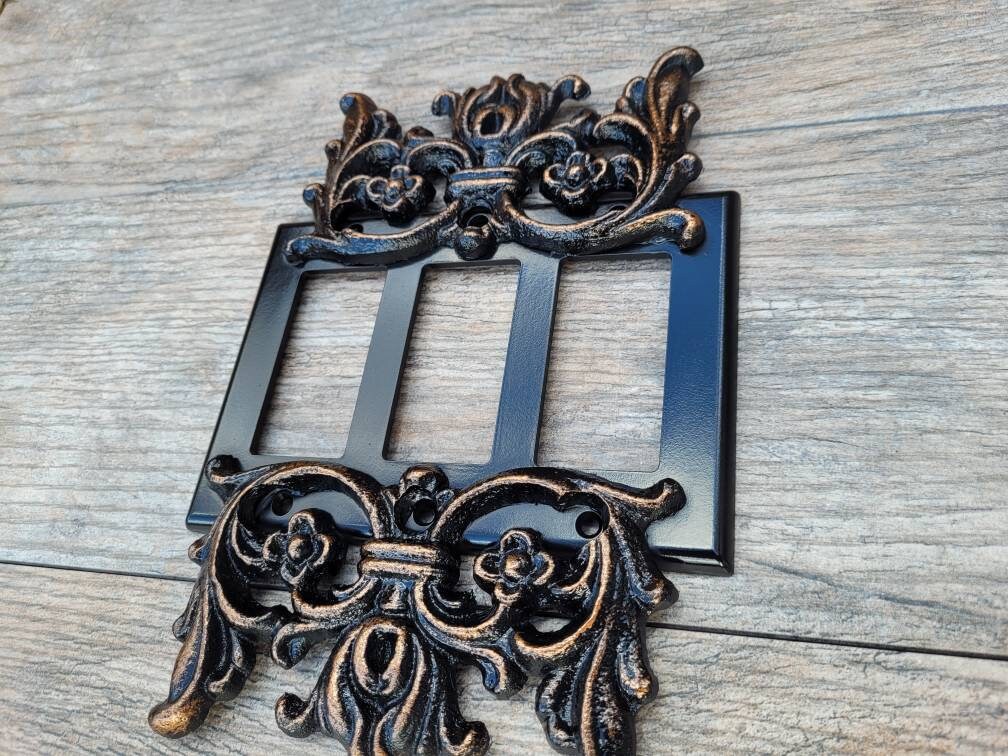 Triple Rocker Switch Plate | PICK YOUR COLOR | 3 gang Rocker Cover | Three Rocker Plate Cover | Light Switch Cover | Decora