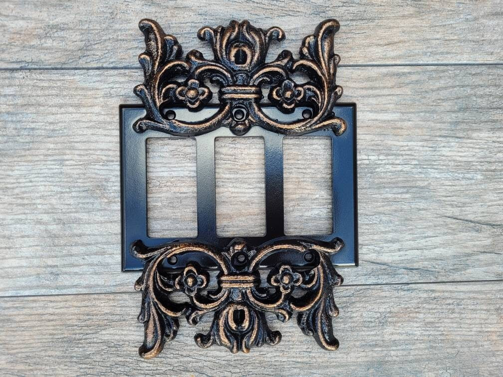 Triple Rocker Switch Plate | PICK YOUR COLOR | 3 gang Rocker Cover | Three Rocker Plate Cover | Light Switch Cover | Decora