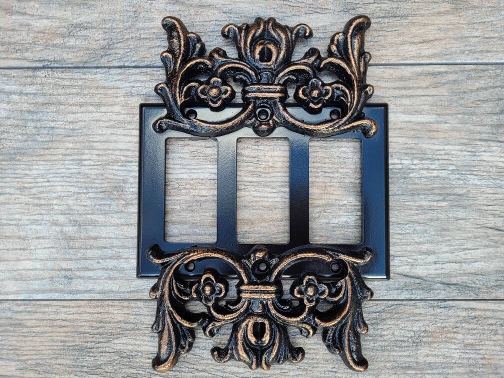 Triple Rocker Switch Plate | PICK YOUR COLOR | 3 gang Rocker Cover | Three Rocker Plate Cover | Light Switch Cover | Decora