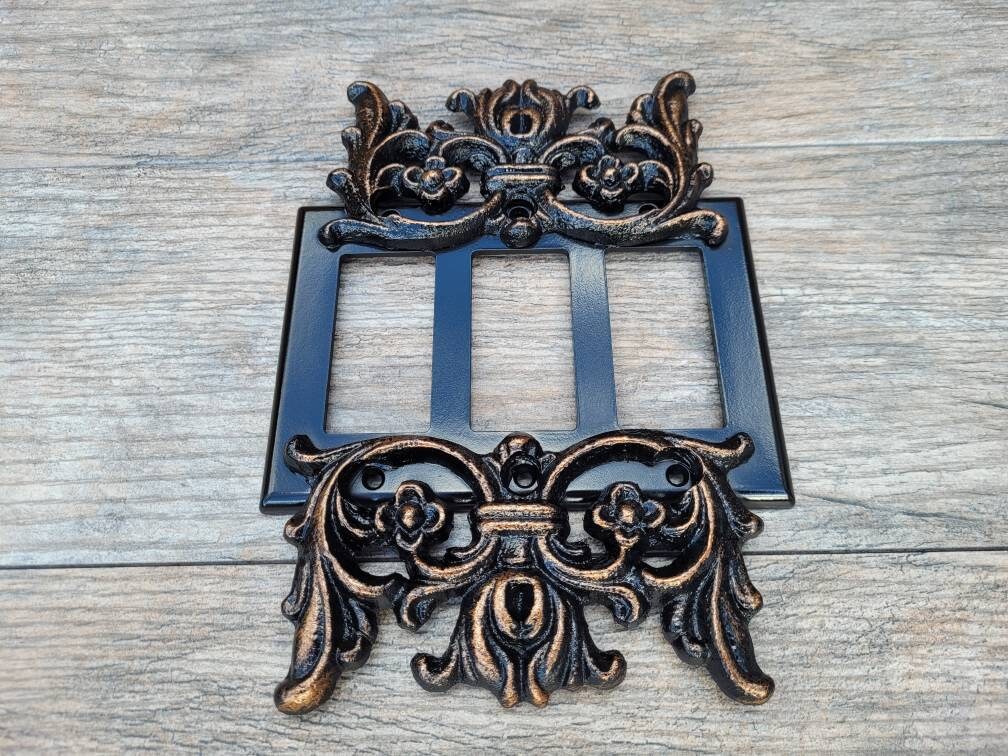 Triple Rocker Switch Plate | PICK YOUR COLOR | 3 gang Rocker Cover | Three Rocker Plate Cover | Light Switch Cover | Decora