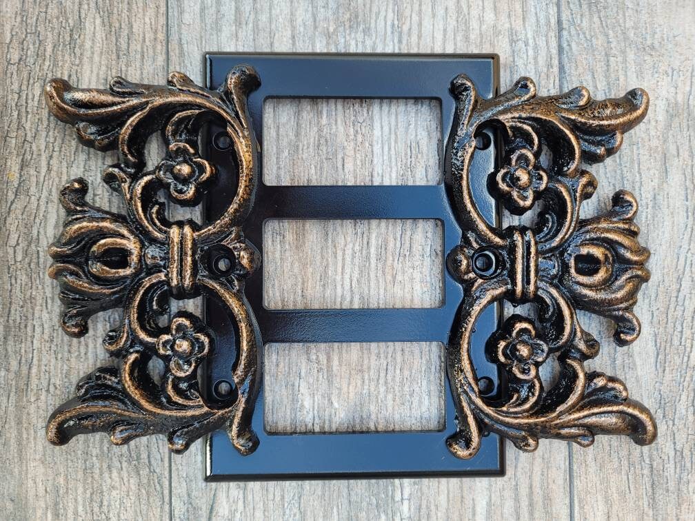 Triple Rocker Switch Plate | PICK YOUR COLOR | 3 gang Rocker Cover | Three Rocker Plate Cover | Light Switch Cover | Decora