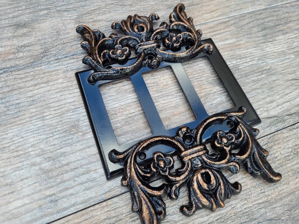 Triple Rocker Switch Plate | PICK YOUR COLOR | 3 gang Rocker Cover | Three Rocker Plate Cover | Light Switch Cover | Decora