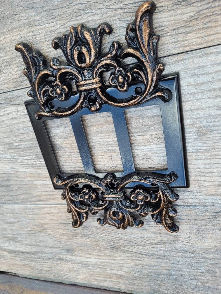 Triple Rocker Switch Plate | PICK YOUR COLOR | 3 gang Rocker Cover | Three Rocker Plate Cover | Light Switch Cover | Decora