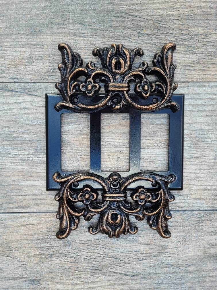 Triple Rocker Switch Plate | PICK YOUR COLOR | 3 gang Rocker Cover | Three Rocker Plate Cover | Light Switch Cover | Decora