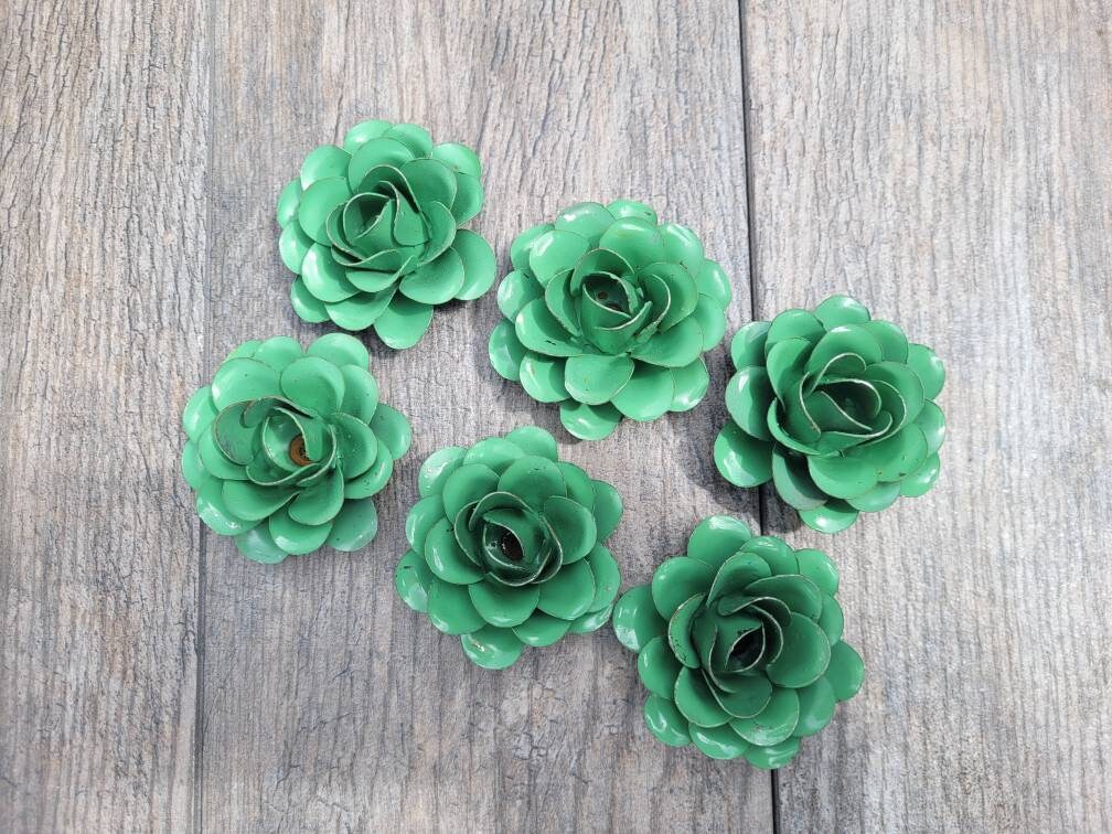 Small Metal Roses | Set of 6 | Rusty Roses | Farmhouse | FREE USA SHIPPING | FleurDeLisJunkie | Supplies | Western | Craft supplies | Iron