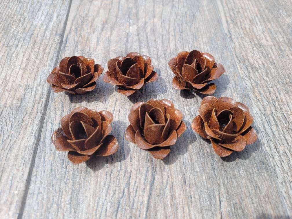 Small Metal Roses | Set of 6 | Rusty Roses | Rustic | Farmhouse | FREE USA SHIPPING | FleurDeLisJunkie | Supplies | Western | craft supplies