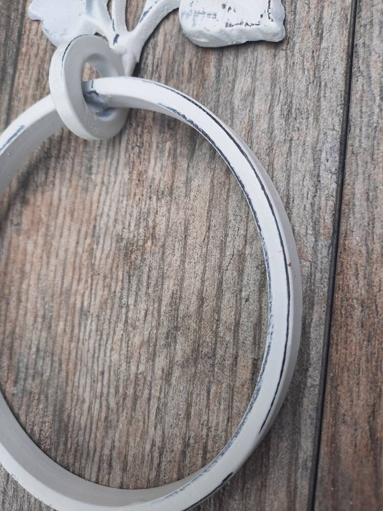 Shabby Chic Rose Towel Ring | PICK your COLOR and SIZE | Cast Iron Towel Ring | Towel Hanger | Shabby Chic Bathroom | Victorian bath decor